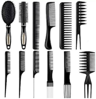 GLOW FIRST 12 Pieces Hair Brush Comb Set Paddle Hair Brush De-tangling Brush Hair Styling