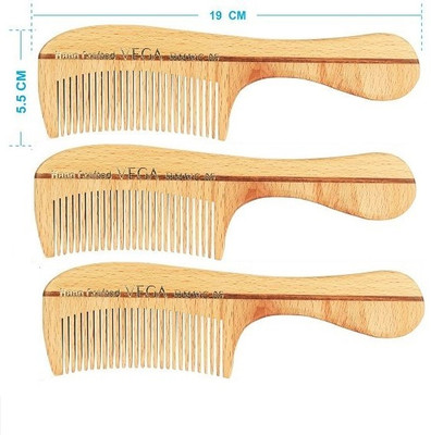 VEGA Boutique Wooden Comb - HMWC-06 Pack of 3