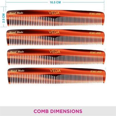 VEGA Graduated Dressing Comb - HMC-09D Pack of 4