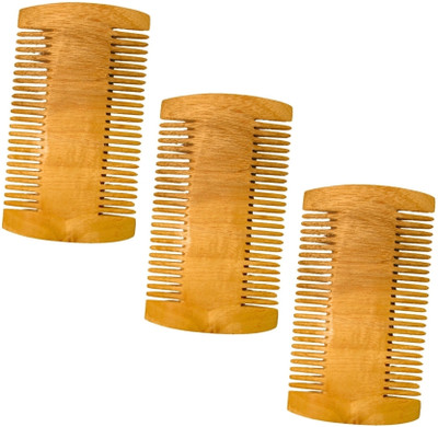 MICLAC Fine Smooth Teeth Design for Neem Wooden Lice Removal Comb 3PCS