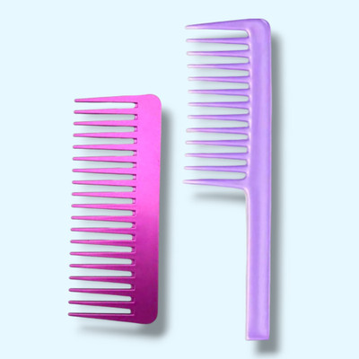 Yolin Plastic Comb with Wide Tooth Design for Easy Detangling | Set of 2