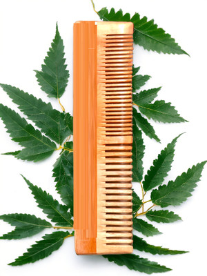 PERLENTE Unisex | Non-Toxic | Eco-Friendly | Frizzy | Double Tooth | Neem Wood