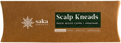 Saka Organics Scalp Kneads | Handmade Bamboo Neem Wood Comb Without Handle