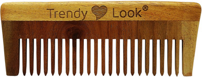 Trendy Look Multi Action Detangling Fizz Control Neem Wooden Comb - Shampoo