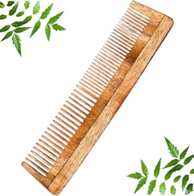 MICLAC Wooden Comb For Women Oil Soaked Neem Wood Healthy Hair Kaachi Neem - Pack Of 1