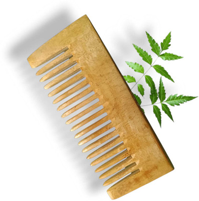 MICLAC Oil applicator for scalp - 1Pcs, Wooden Wide Tooth Comb