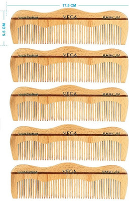 VEGA Grooming Wooden Comb - HMWC-04 Pack of 5