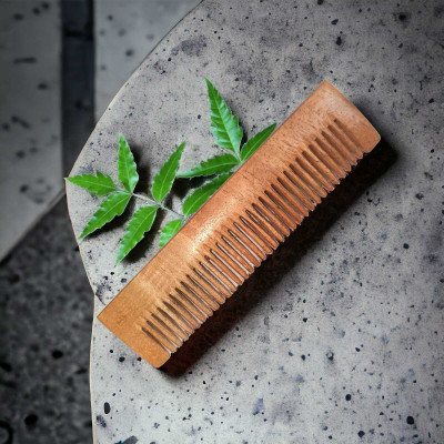 MICLAC Organic Neem Wooden Pocket Comb for Healthy Scalp 1PCS