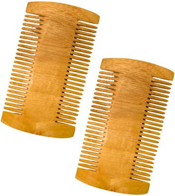 MICLAC Neem Wooden Fine Smooth Tooth Lice Comb For Gentle Use 2PCS