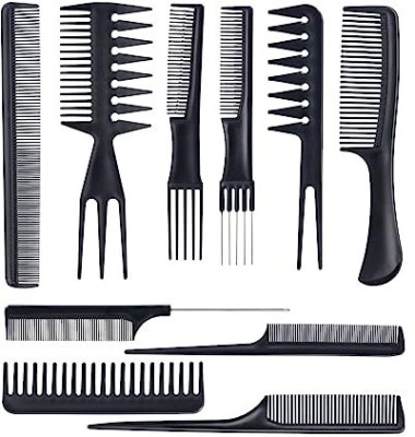 angelie Pro Salon Hair Cut Styling Hairdressing Barbers Combs Brush Set 10