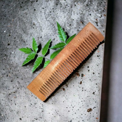 MICLAC Organic Pocket Neem wooden comb for women hair growth 1PCS