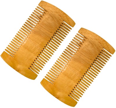 MICLAC Neem Wooden Fine Smooth Teeth Lice Removal Comb 2PCS