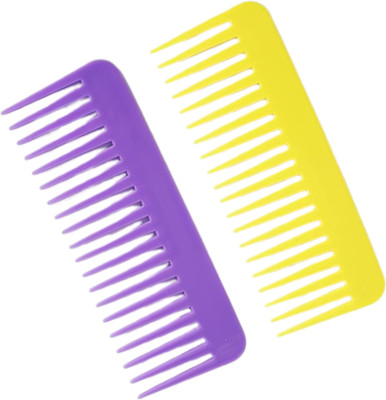 MICLAC Lightweight Shampoo Comb, Smooth Rounded Teeth, Multicolor, Pack of 2