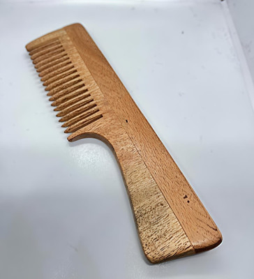 GLOSCEND Neem Wood Handle Comb for Hair Growth Hair Fall Control Organic Wooden Hair Comb