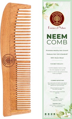 Ayurveda Amrita Twin Tooth Neem Wood Comb for Stimulating Hair Growth, Helps in Dandruff Removal