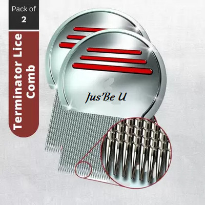 Jus’Be U Premium Terminator Lice Egg Removal Comb and Nit Comb for Head Lice Treatment