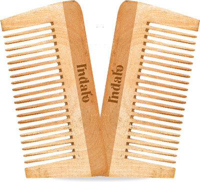Indalo Pure Neem Wood Detangling Comb for Reducing Dandruff, Breakage & Hairfall