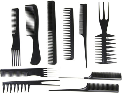 Bruzone Styling Comb Set Variety Pack Great for All Hair Types & Styles Set 0f 10 Pcs