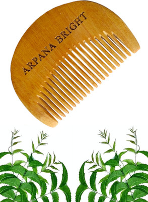 ARPANA BRIGHT Neem Wooden Beard Comb with wide tooth for effective grooming & styling
