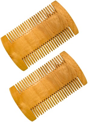 MICLAC Neem Wooden Gentle Hair Comb for Effective Lice Control 2PCS