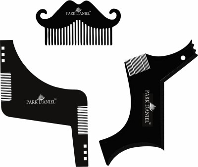 PARK DANIEL Mustache , Boomerang Z Shaper & Boomerang Line Shaper Beard Comb For Beard Shaping & Styling Combo Pack Of 3 Pcs