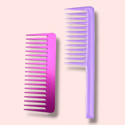 Yolin Professional Plastic Wide Tooth Hair Combs for Women | Set of 2