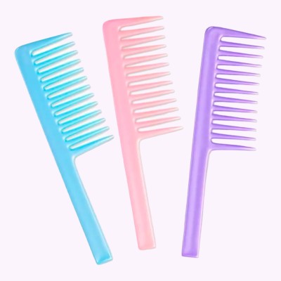 Yolin Detangling Handle Hair Comb Wide Tooth for Curly Hair (Pack of 2)