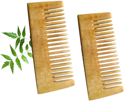 MICLAC Kachi neem wide tooth shampoo comb combo 2PCS
