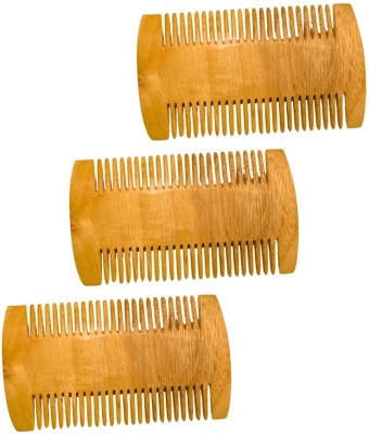 MICLAC Neem Wooden Family-Friendly Lice Comb for Safe Hair Care 3PCS