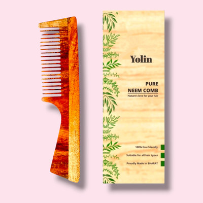 Yolin Kacchi Neem Wooden Comb with 17 Herbs for Tangle-Free Hair Care