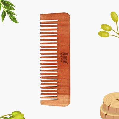 AaavRealAura Mahogany Neem Wood Comb – Natural Anti-Dandruff & Scalp Care – Smooth