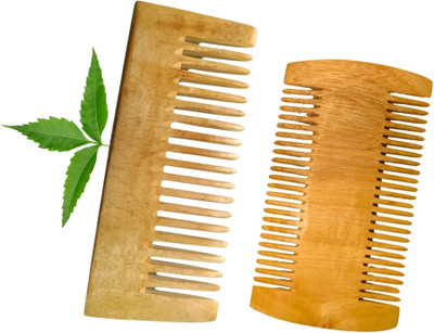 MICLAC Pure Neem Wooden Shampoo & Lice Comb Set