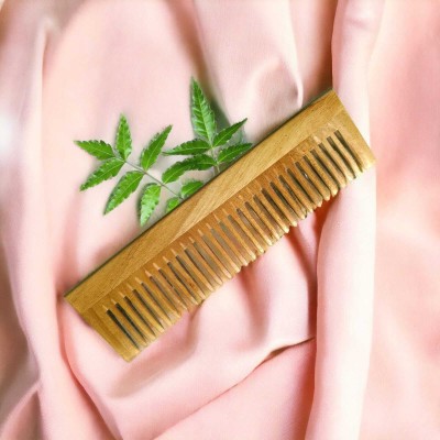 MICLAC Neem wide tooth comb for curly hair 1PCS