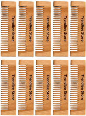 TrendieeStore Natural Wood Combs Pack of 10 | Lakdi ka Handmade, Eco-Friendly Comb Set