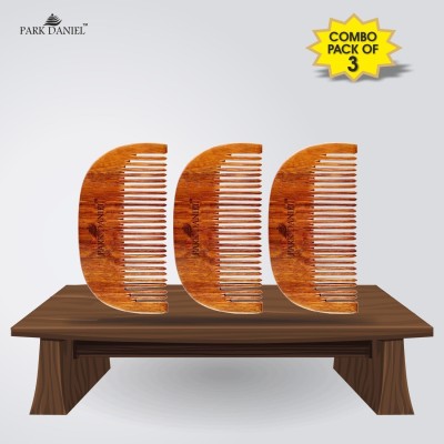 PARK DANIEL Handcrafted Wooden Beard Comb - Compact & Light Weight Pack Of 3 Combs(3 Pcs.)
