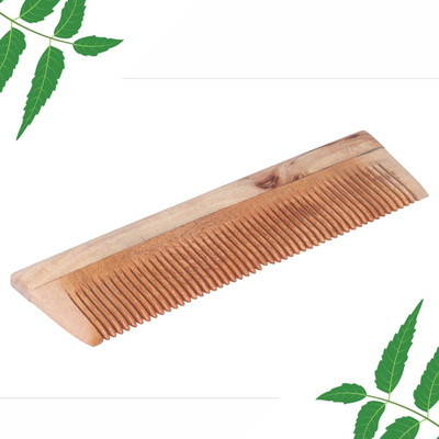 averX Kacchi Neem Wood Comb - Natural Haircare Infused with Neem Oil & Herbal Extracts