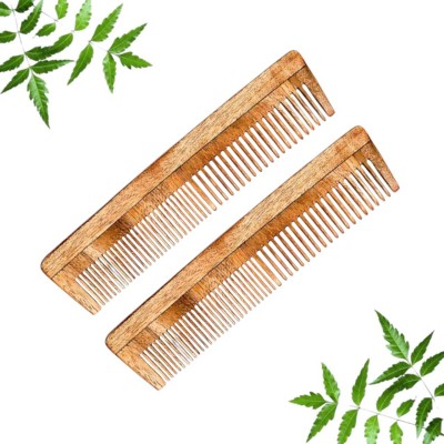 MICLAC Comb applicator - 2Pcs, Wooden Dual Tooth Comb