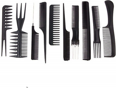 Morbee PROFESSIONAL 10PCS Styling Black Comb Set for All Hair Types & Styles(PACK 10)
