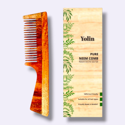 Yolin Handmade Neem Wood Comb for Healthy Hair and Scalp