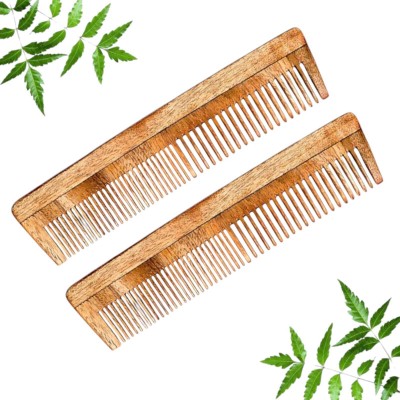 MICLAC Beard styler - 2Pcs, Wooden Dual Tooth Comb