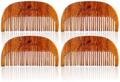 PARK DANIEL Handcrafted Wooden Beard Comb - Compact & Light Weight Pack Of 4 Combs(4 Pcs.)