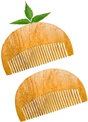 MICLAC Kaachi Neem Wooden Beard Comb Neem Wooden Comb Soft on Beard 2PCS