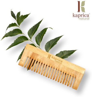 KAPRICA Natural Neem Wood Hair Comb - Gentle Detangling, Dandruff Control