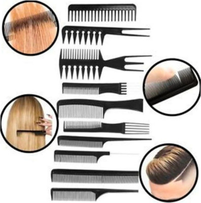 ghorela Styling Comb Set of Variety Pack, Great for All Hair Types pack of 10