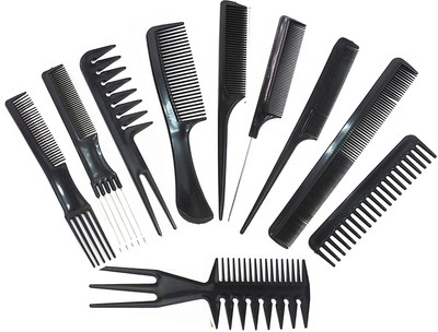 Vivian 10 Piece Professional Styling Comb Set, Black