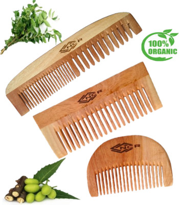 ncr All Hair type neem Wooden (Kumro , Sampu & s Chand)Comb.Neem Wood Comb