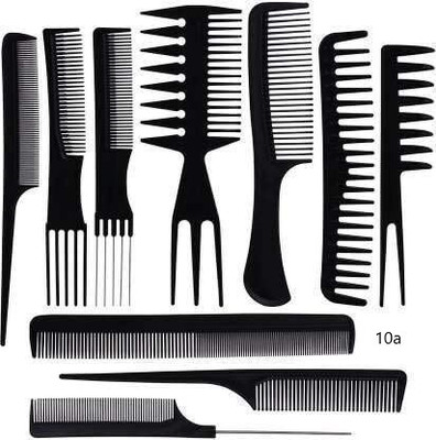 Morbee PROFESSIONAL 10PCS Styling Black Comb Set for All Hair Types & Styles a10