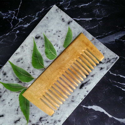 MICLAC Neem Wooden Small wide tooth shampoo comb 1PCS