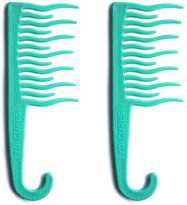 XO Curls Shower Detangling Comb Wide tooth, easy hang, Gentle on Scalp, Curly & wavy hair