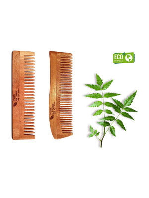 pure nature 2 Different comb 1Set Turly Neem Wood 100% Natural (Pack Of 2)